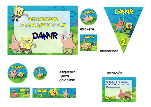 Bob Esponja Kit Cumple Impreso Y Cortado 0