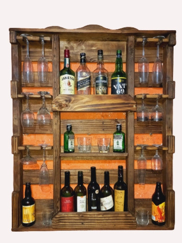 Bar Rústico En Madera, Color Nogal. 0