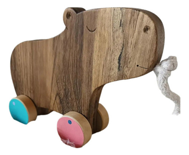 Carpincho Juego De Arrastre Madera 0