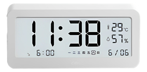 Reloj Despertador Clásico Lcd C/ Termómetro E Higrómetro 0