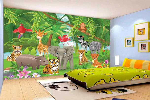 Papel De Parede Infantil Safari Bebê Bichinhos 4,5m² Azs44 0