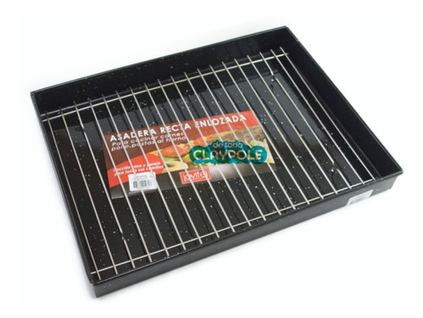 Asadera Enlozada Rectangular C/ Rejilla Nº5 28x38 Cm Jovifel 0