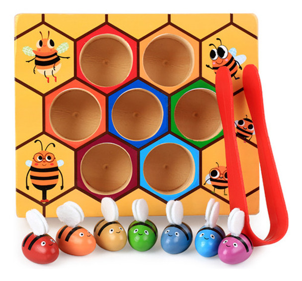 Jogo Colorido De Combinação De Colmeias De Abelhas De Madeir 0
