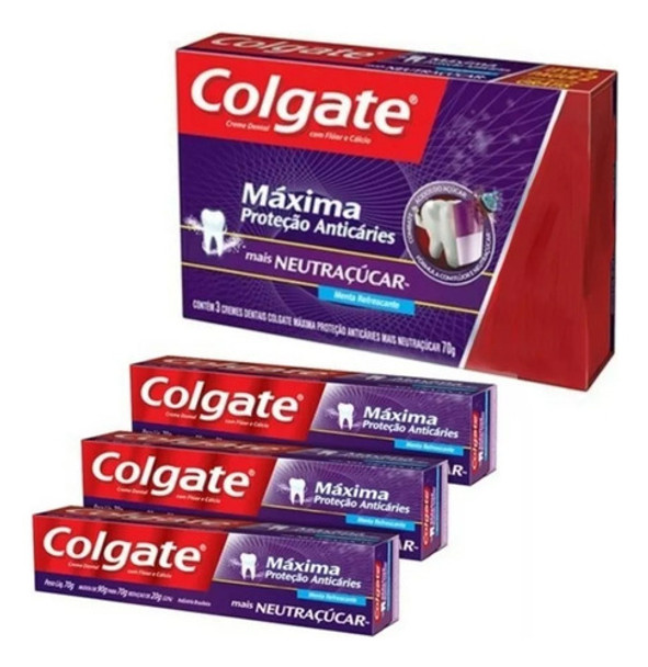 Colgate Max Protección Anticaries Neutraliza Azúcar -3 X 70g 0