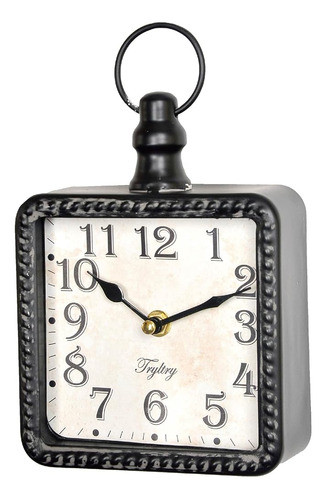 Tryltry Retro Rectangle Reloj De Pared Pequeño, Relojes De P 0