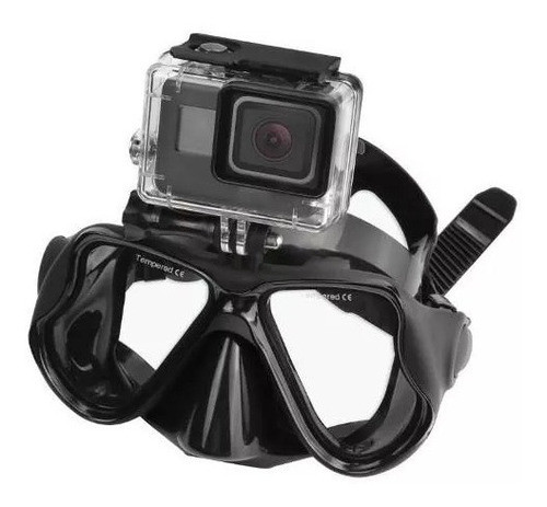 Mascara Buceo Lente Con Estuche Rigido Compatible Gopro 0