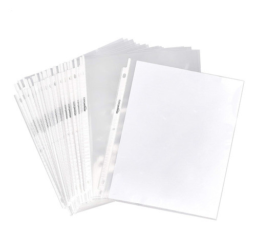 100 Protectores Hojas Transparentes Para Carpeta 3 Anillos 0