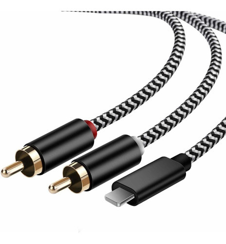 Cable Auxiliar De Audio Rca Para iPhone Wlt 1.8 Mt Negro 0