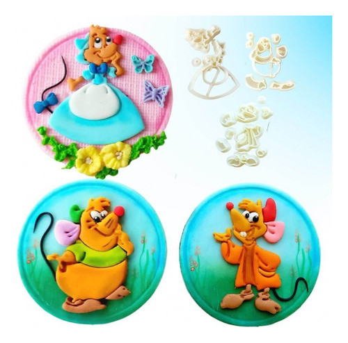 Kit Cortadores Ratinhos Da Cinderela 6cm 0