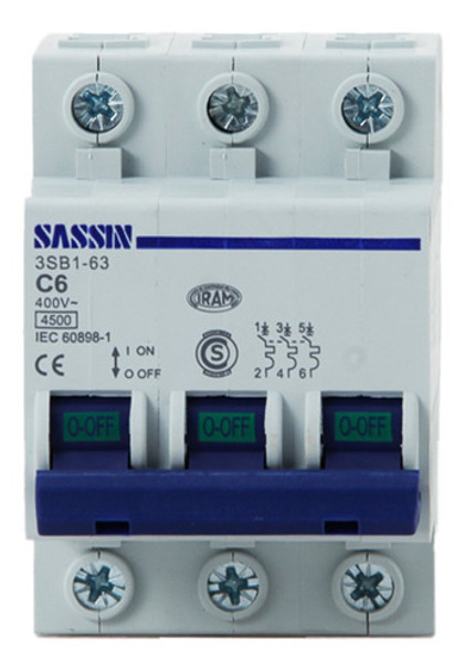 Interruptor Termomagnético Tripolar Sassin - 16a 0