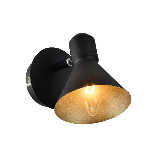 Spot De Pared Tipo Campana Base Redonda Negro1xe14 0