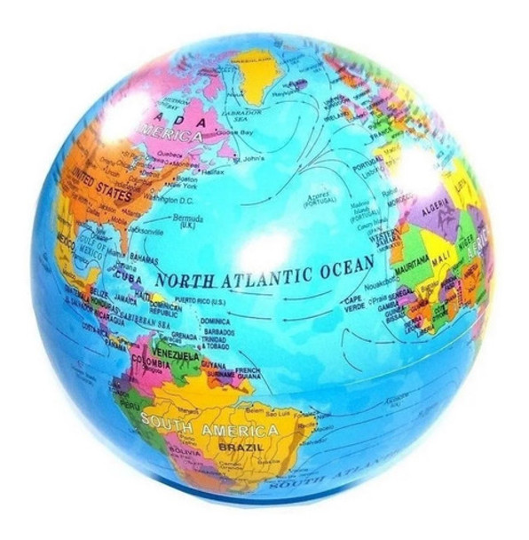 Globo Terráqueo Giratorio Con Luz 14 Cm. 0