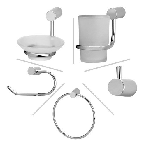 Set Accesorios Baño 5 Piezas Linea 10000 Minimalista Peirano 0