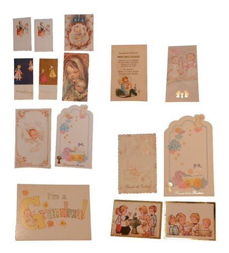 Estampitas Bautismo Antiguas Estampas Lote X15 Gabym 0