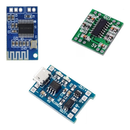 Kit Modulo Bluetooth + Amplificador 3w + Cargador 3.7 5v Sgk 0