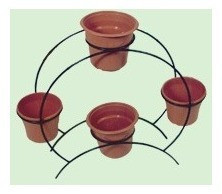 Soportes De Hierro, Rueda, Para 3 Macetas. Don Emilio 0