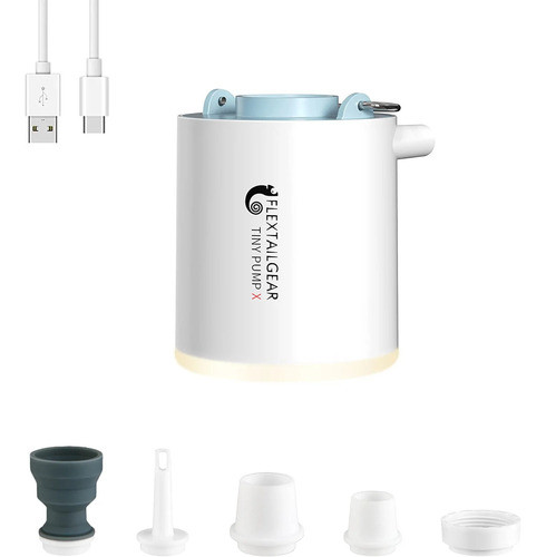 Mini Bomba De Aire Recargable Usb + Luz De Camping Inferior. 0