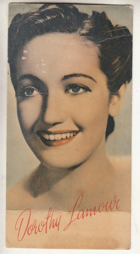 Cine Dorothy Lamour Antigua Tarjeta Jabon Lever Brasil Raro 0