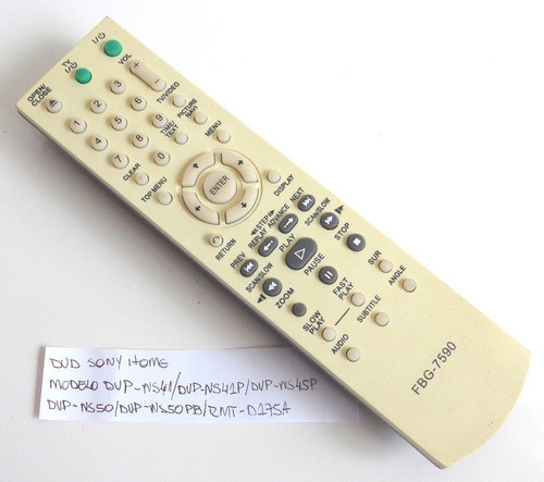 Controle Remoto Para Dvd Sony Home - Fbg 7590 0