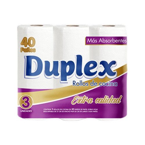 Bolson Rollo Cocina Duplex Elegante 3 X 40 Paños Doble Hoja/ 0