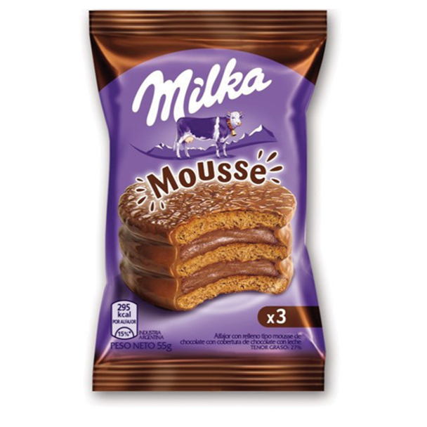 Milka Alfajor Triple Cookie with Chocolate Mousse, 55 g / 2 oz (pack of 6)