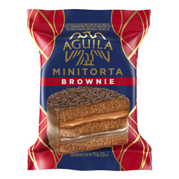 Águila Alfajor Brownie Minicake with Dulce de Leche, 71.5 g / 2.52 oz (pack of 6)