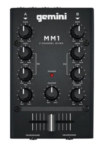 Mixer Mezclador Estéreo Compacto 2 Canales Gemini Mm1 Nuevo 0