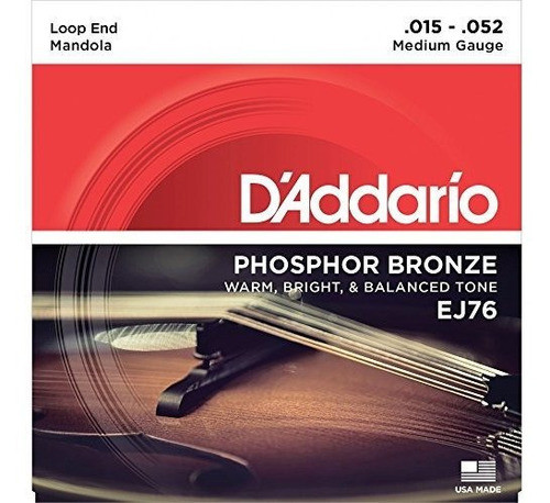 Daddario Ej76 Cuerdas De Mandola De Bronce Fosforado, Median 0