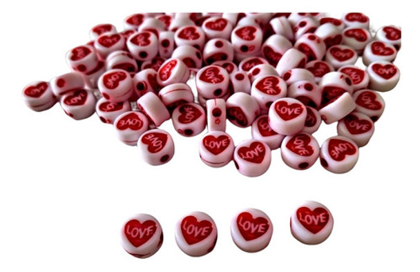 100 Entremeio Infantil Coração Escrito Love Biju Artesanato 0