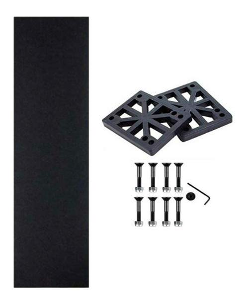 Lixa Longboard Emborrachada 1,10m  + Pads 7mm E Parafusos 0