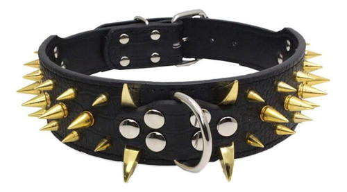 Avenpets Cool Gold Sharp Spikes Collares De Perros Tachonado 0