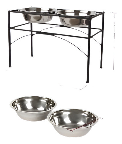 Perro Del Animal Doméstico Grande Elevado Doble Tazón Alimen 0