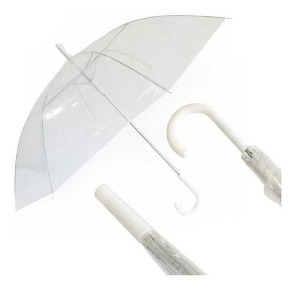 Guarda Chuva Transparente Adulto Sombrinha ( 5 Unidades ) 0