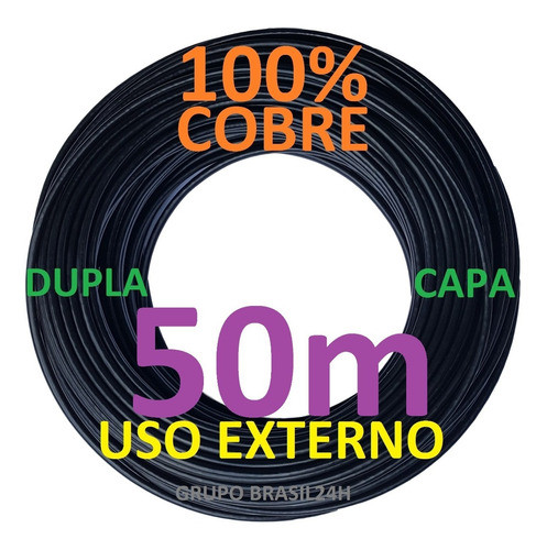 Cabo Rede Cat5e 50m 100% Cobre Uso Externo Dp Capa Connect 0
