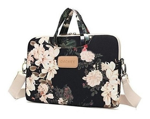 Dachee Black Peony Patten Bolsa De Mensajero Para El Hombro 0