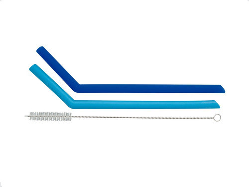 Canudo Bebê Ecológico De Silicone Azul - Envio Rapido 0