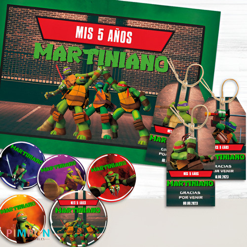 Kit Imprimible Las Tortugas Ninja - Personalizado 0