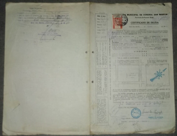 Antiguo Certificado De Deuda De San Martín 0