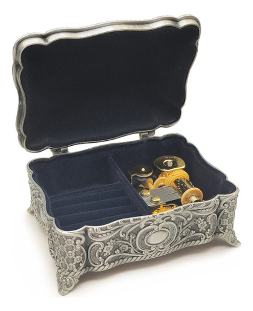 Caja De Msica De Metal De Aleacin En Relieve Antiguo Y Caja 0