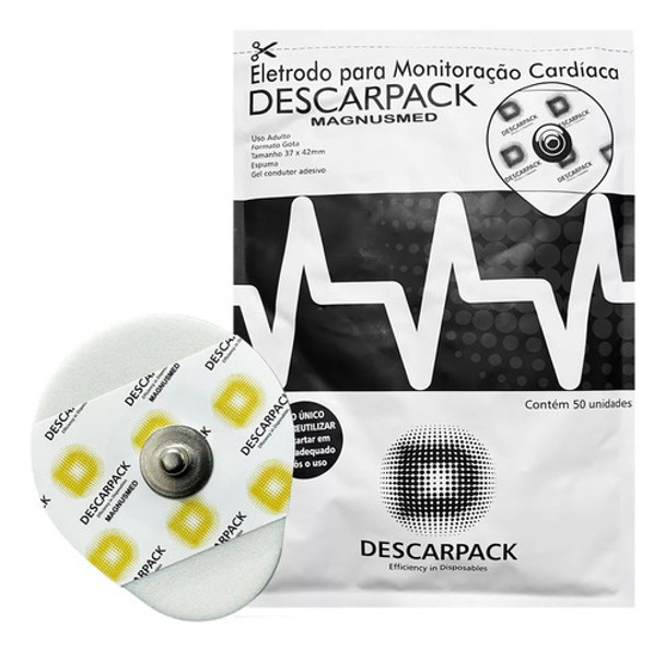 Eletrodo Ecg Monitoração Cardíaca 50un Descarpack 0 Eletrodo Ecg Monitoração Cardíaca 50un Descarpack 0