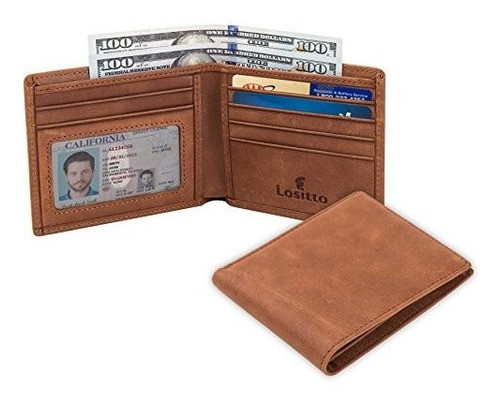 Lositto Rfid Billetera De Piel Autentica Con Bloqueo Para Ho 0
