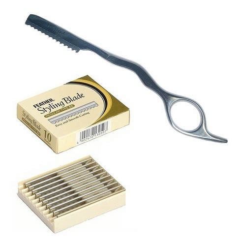 Navaja Barbero Navajin Eurostil + Filos Feather  Barber 0