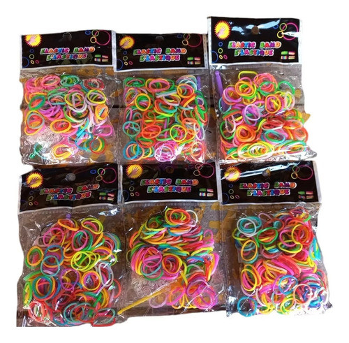 Gomitas Elasticas Para Armar Pulseras Multicolor X 6 Sobres 0