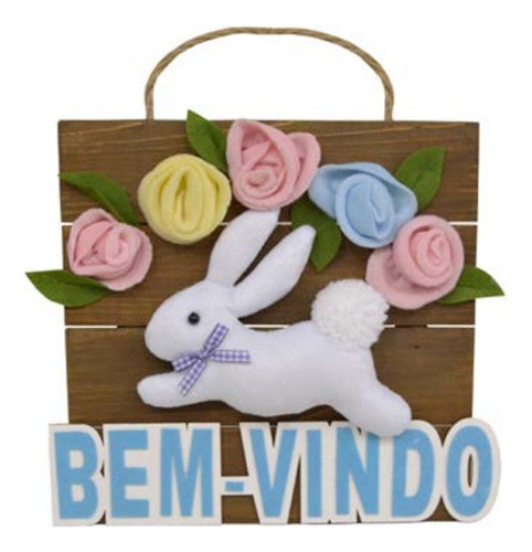 Enfeite Placa Decorativa Coelho 30x20x1 Cm - D'rossi 0