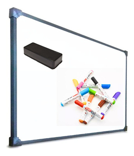 Pizarra Blanca 50x70 Cm +10 Marcadores Trabi 450 + Borrador 0