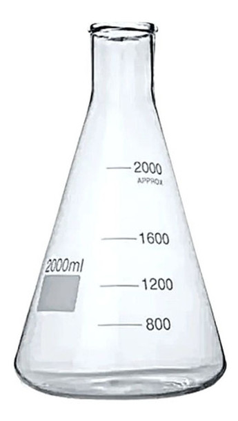 Erlenmeyer Em Vidro Graduado 3000ml Frasco - Boca Estreita 0 Erlenmeyer Em Vidro Graduado 3000ml Frasco - Boca Estreita 0