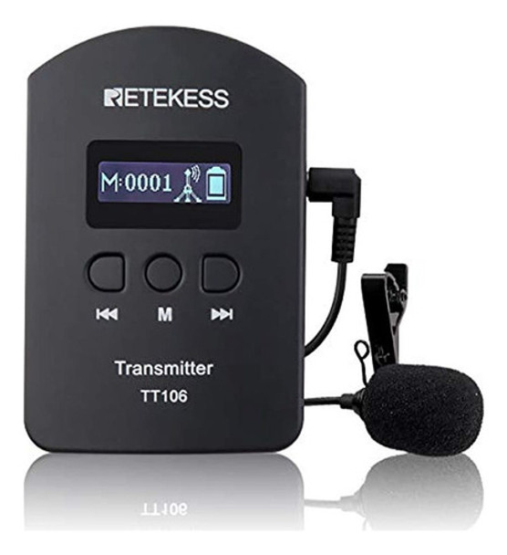 Retekess Tt106 Tour Guide Transmitter Con Micrófono Lavalier 0