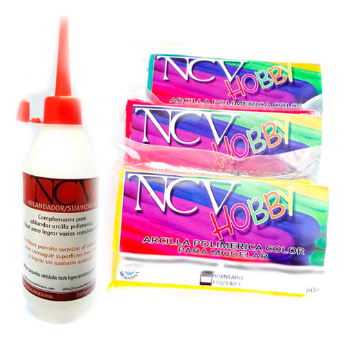 Kit 3 Arcilla Polimérica De Colores Ncv Modelismo Suavizador 0
