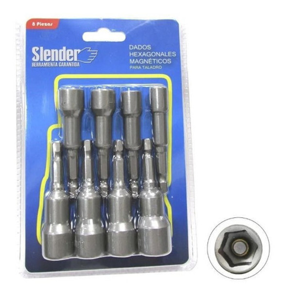 Juego De 8 Unidades Dados Puntas Magnéticas Slender Mm - Sas 0