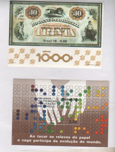 Estampillas De Brasil - 2 Bloques Mint - Años 70 0